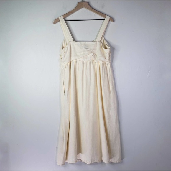 Who What Wear Strappy V-Neck Bow Tie‎ Midi Dress 8 Ivory - Picture 10 of 11